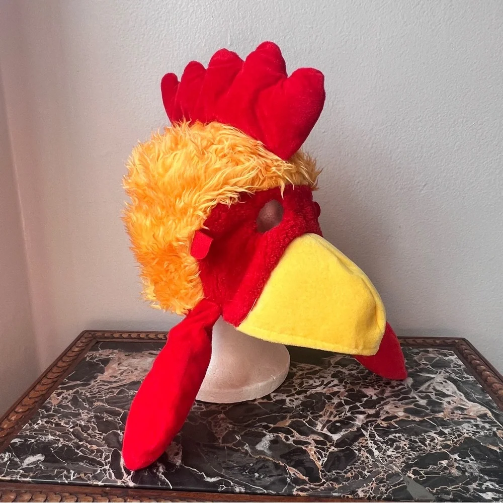 Chicken head mask.Orange,yellow, red. Costume Halloween